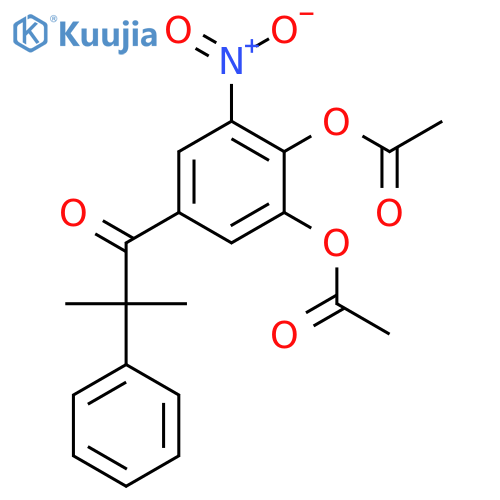 1-Propanone, 1-[3,4-bis(acetyloxy)-5-nitrophenyl]-2-methyl-2-phenyl- structure