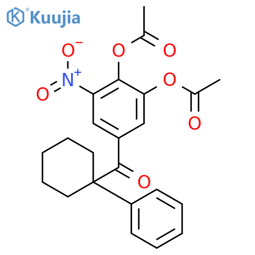 Methanone, [3,4-bis(acetyloxy)-5-nitrophenyl](1-phenylcyclohexyl)- structure