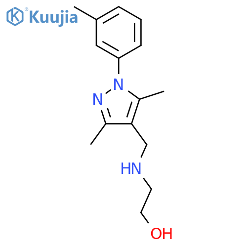 2-({3,5-Dimethyl-1-(3-methylphenyl)-1H-pyrazol-4-ylmethyl}amino)ethanol structure