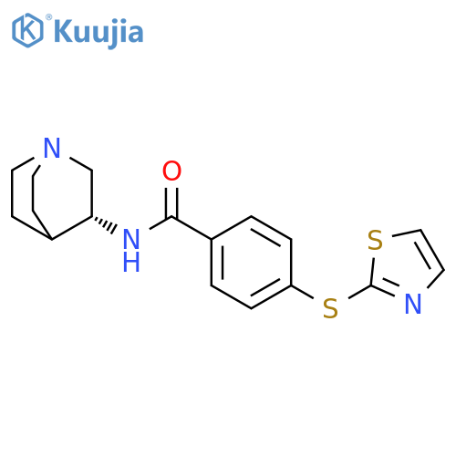BENZAMIDE, N-(3R)-1-AZABICYCLO[2.2.2]OCT-3-YL-4-(2-THIAZOLYLTHIO)- structure