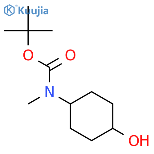 trans-(4-hydroxy-cyclohexyl)-methyl-carbamic acid tert-butyl ester structure