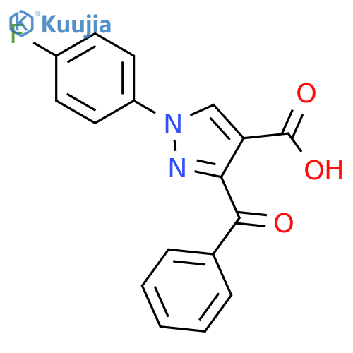 1H-PYRAZOLE-4-CARBOXYLIC ACID, 3-BENZOYL-1-(4-FLUOROPHENYL)- structure