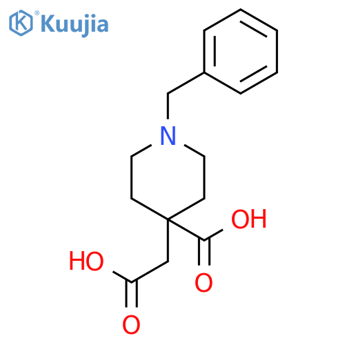 1-Benzyl-4-(carboxymethyl)piperidine-4-carboxylic acid structure