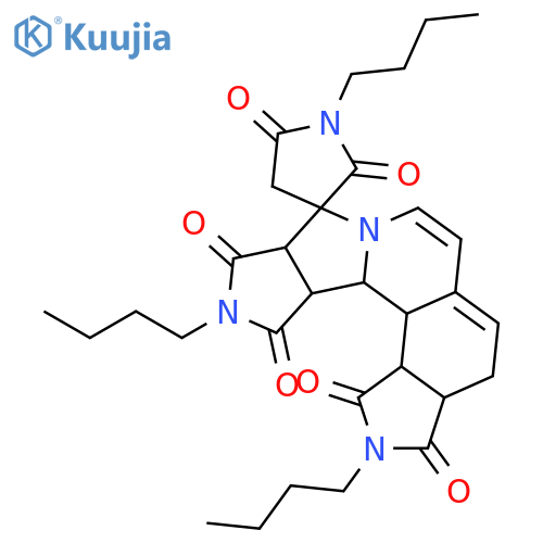 1,2',11'-tributyl-3a',9a',12a',12b',12c',12d'-hexahydro-1'h,2h,5h-spiro[pyrrolidine-3,9'-pyrrolo[3,4-h]pyrrolo[3',4':3,4]pyrrolo[2,1-a]isoquinoline]-1',2,3',5,10',12'(2'h,4'h,11'h)-hexone structure