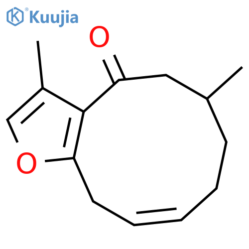(E)-3,6-Dimethyl-5,6,7,8-tetrahydrocyclodeca[b]furan-4(11H)-one structure