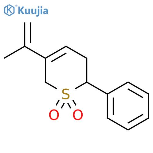 2H-Thiopyran, 3,6-dihydro-5-(1-methylethenyl)-2-phenyl-, 1,1-dioxide structure