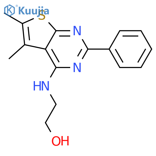 ETHANOL, 2-[(5,6-DIMETHYL-2-PHENYLTHIENO[2,3-D]PYRIMIDIN-4-YL)AMINO]- structure