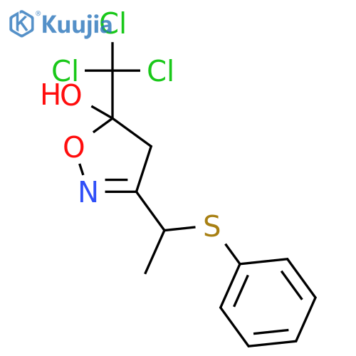 5-Isoxazolol, 4,5-dihydro-3-[1-(phenylthio)ethyl]-5-(trichloromethyl)- structure