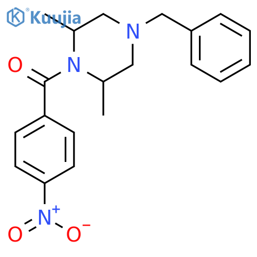 Piperazine, 2,6-dimethyl-1-(4-nitrobenzoyl)-4-(phenylmethyl)- structure