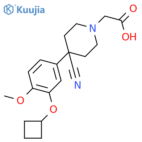 1-PIPERIDINEACETIC ACID, 4-CYANO-4-[3-(CYCLOBUTYLOXY)-4-METHOXYPHENYL]- structure