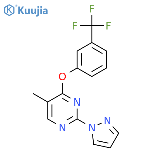 PYRIMIDINE, 5-METHYL-2-(1H-PYRAZOL-1-YL)-4-[3-(TRIFLUOROMETHYL)PHENOXY]- structure