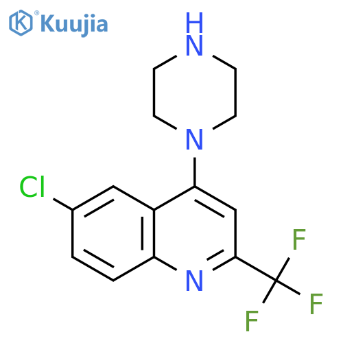 1-[6-Chloro-2-(trifluoromethyl)quinol-4-yl]piperazine structure