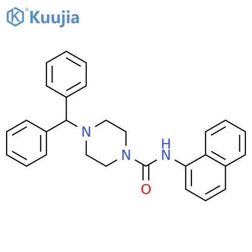 4-Benzhydryl-N-(naphthalen-1-yl)piperazine-1-carboxamide structure