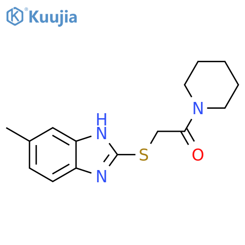 2-(5-methyl-1H-1,3-benzodiazol-2-yl)sulfanyl-1-(piperidin-1-yl)ethan-1-one structure