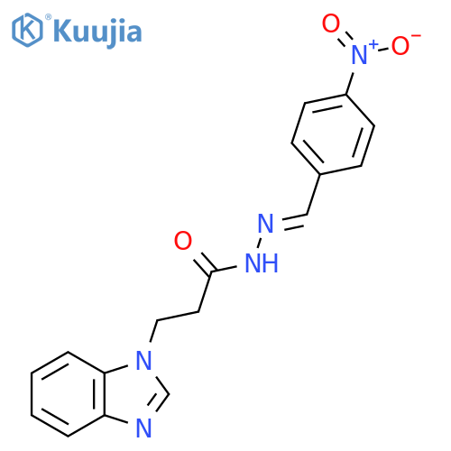 3-(1H-1,3-benzodiazol-1-yl)-N'-(1E)-(4-nitrophenyl)methylidenepropanehydrazide structure