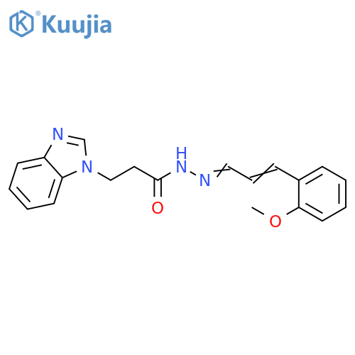 3-(1H-1,3-benzodiazol-1-yl)-N'-[(1Z,2E)-3-(2-methoxyphenyl)prop-2-en-1-ylidene]propanehydrazide structure