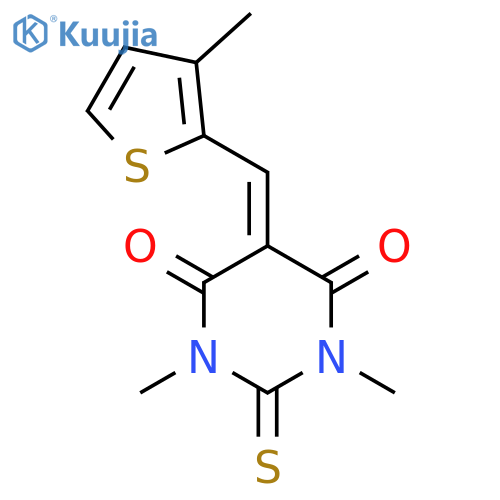 <br>1,3-dimethyl-5-[(3-methyl-2-thienyl)methylene]-2-thioxodihydro-4,6(1H,5H)-p yrimidinedione structure