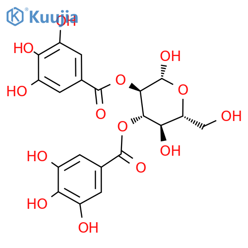 β-D-Glucopyranose, 2,3-bis(3,4,5-trihydroxybenzoate) structure