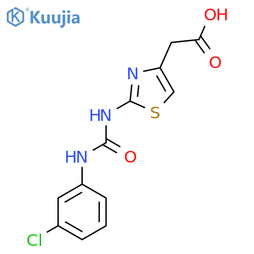 2-(2-{(3-chlorophenyl)carbamoylamino}-1,3-thiazol-4-yl)acetic acid structure