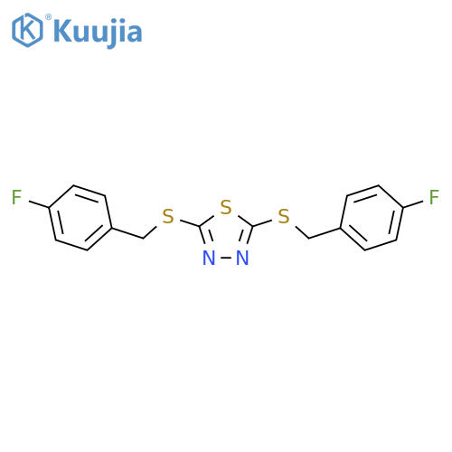 2,5-Bis((4-fluorobenzyl)thio)-1,3,4-thiadiazole structure