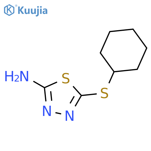 1,3,4-Thiadiazol-2-amine, 5-(cyclohexylthio)- structure