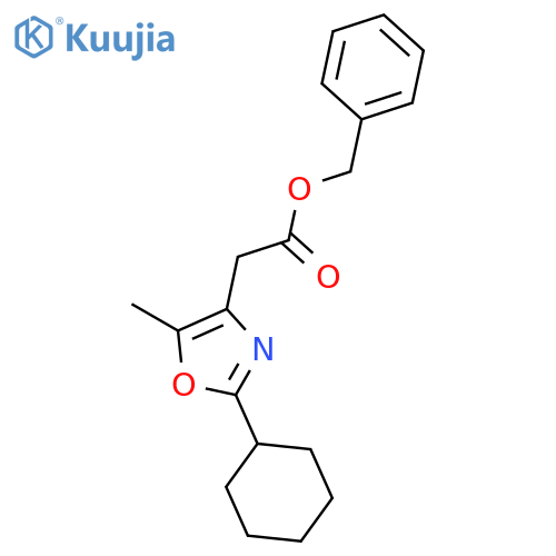 4-Oxazoleacetic acid, 2-cyclohexyl-5-methyl-, phenylmethyl ester structure