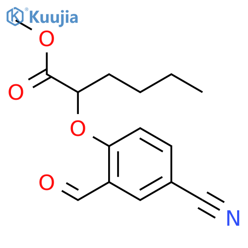 Hexanoic acid, 2-(4-cyano-2-formylphenoxy)-, methyl ester structure