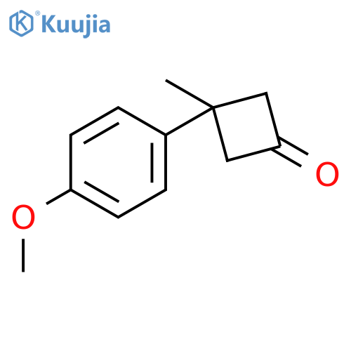 3-(4-methoxyphenyl)-3-methylcyclobutan-1-one structure