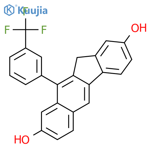 11H-Benzo[b]fluorene-2,8-diol, 10-[3-(trifluoromethyl)phenyl]- structure