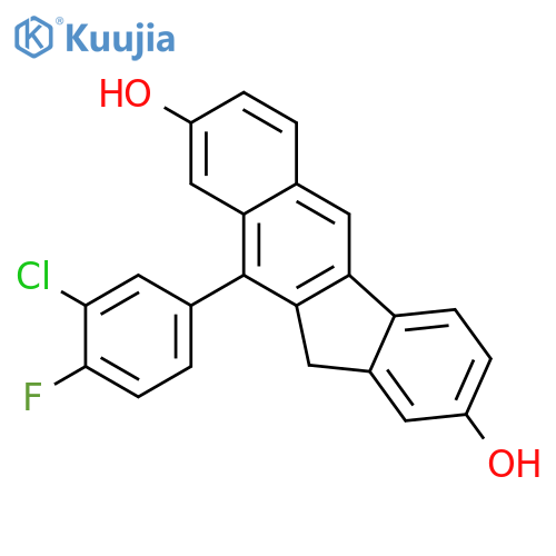 11H-Benzo[b]fluorene-2,8-diol, 10-(3-chloro-4-fluorophenyl)- structure