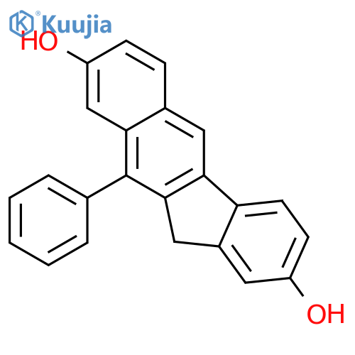 11H-Benzo[b]fluorene-2,8-diol, 10-phenyl- structure