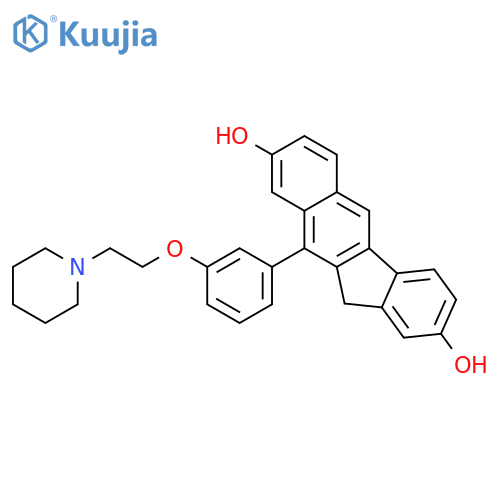 11H-BENZO[B]FLUORENE-2,8-DIOL, 10-[3-[2-(1-PIPERIDINYL)ETHOXY]PHENYL]- structure