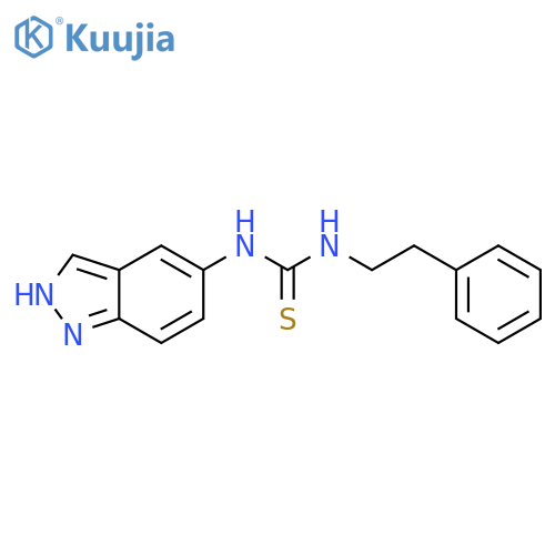 THIOUREA, N-1H-INDAZOL-5-YL-N'-(2-PHENYLETHYL)- structure