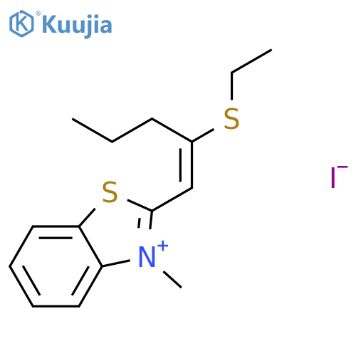 Benzothiazolium, 2-[2-(ethylthio)-1-pentenyl]-3-methyl-, iodide structure