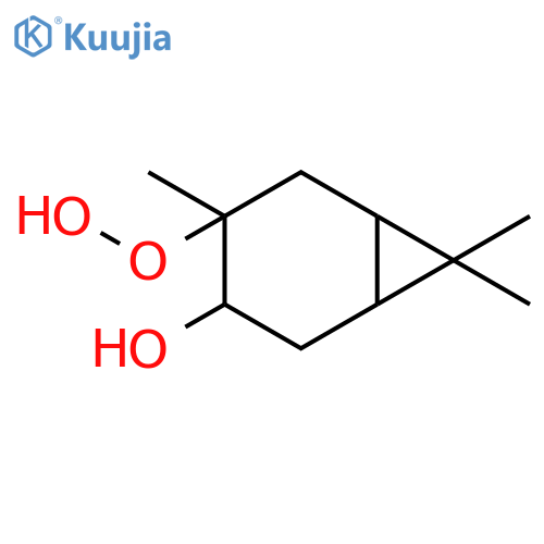 Bicyclo[4.1.0]heptan-3-ol, 4-hydroperoxy-4,7,7-trimethyl- structure
