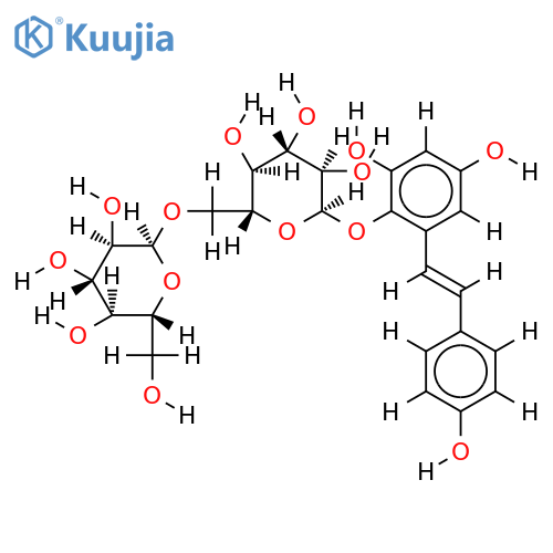(E)-2,3,5,4'-tetrahydroxystilbene-2-O-(6"-O-alpha-D-glucoside)-beta-D-glucoside structure
