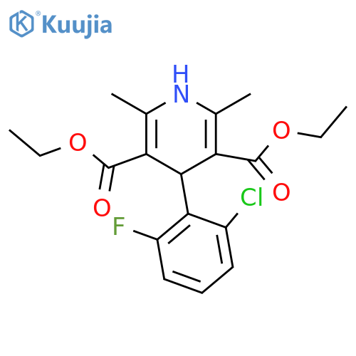 diethyl 4-(2-chloro-6-fluorophenyl)-2,6-dimethyl-1,4-dihydro-3,5-pyridinedicarboxylate structure