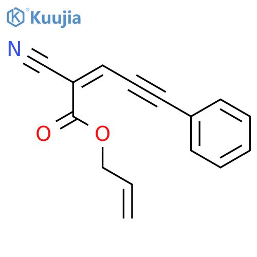 2-PENTEN-4-YNOIC ACID, 2-CYANO-5-PHENYL-, 2-PROPENYL ESTER structure