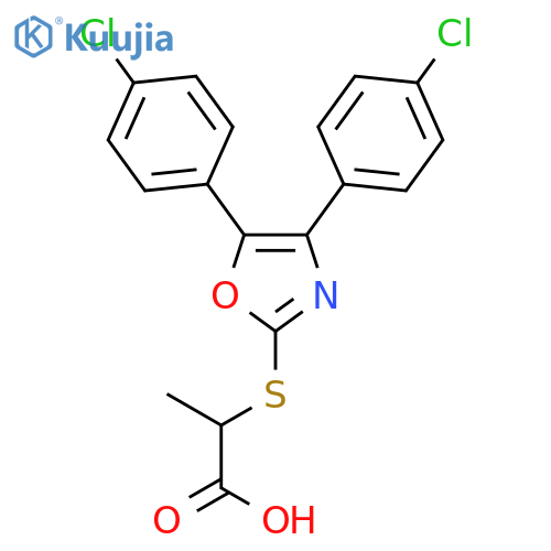 Propanoic acid,2-[[4,5-bis(4-chlorophenyl)-2-oxazolyl]thio]- structure
