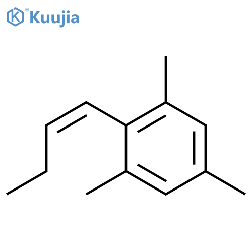 Benzene, 2-(1Z)-1-buten-1-yl-1,3,5-trimethyl- structure