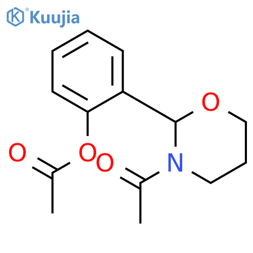 2H-1,3-OXAZINE, 3-ACETYL-2-[2-(ACETYLOXY)PHENYL]TETRAHYDRO- structure