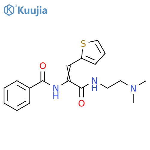 (2Z)-N-2-(dimethylamino)ethyl-2-(phenylformamido)-3-(thiophen-2-yl)prop-2-enamide structure