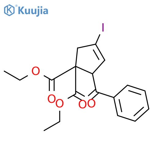 3-Cyclopentene-1,1-dicarboxylic acid, 2-benzoyl-4-iodo-, diethyl ester structure