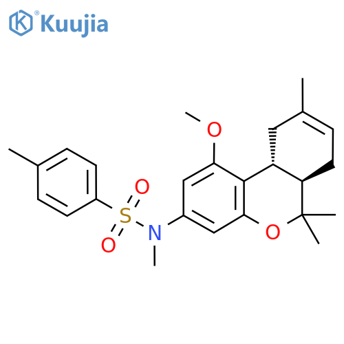 N-[(6Ar,10aR)-1-methoxy-6,6,9-trimethyl-6a,7,10,10a-tetrahydrobenzo[c]chromen-3-yl]-N,4-dimethylbenzenesulfonamide structure