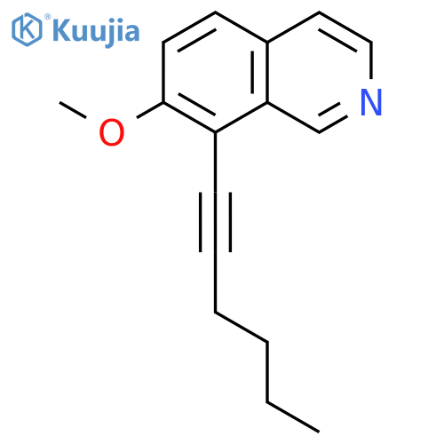 ISOQUINOLINE, 8-(1-HEXYNYL)-7-METHOXY- structure