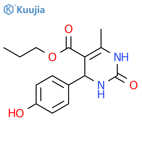 5-Pyrimidinecarboxylicacid, 1,2,3,4-tetrahydro-4-(4-hydroxyphenyl)-6-methyl-2-oxo-, propyl ester structure
