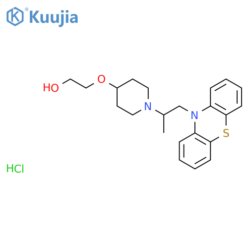 Ethanol, 2-((1-(1-methyl-2-(10H-phenothiazin-10-yl)ethyl)-4-piperidinyl)oxy)-, monohydrochloride structure