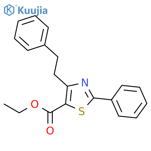 5-THIAZOLECARBOXYLIC ACID, 2-PHENYL-4-(2-PHENYLETHYL)-, ETHYL ESTER structure