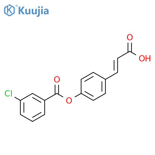 Benzoic acid, 3-chloro-, 4-[(1E)-2-carboxyethenyl]phenyl ester structure