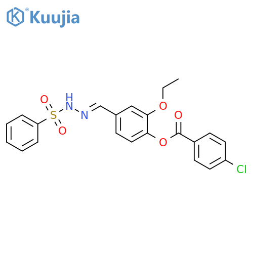 2-ethoxy-4-[2-(phenylsulfonyl)carbohydrazonoyl]phenyl 4-chlorobenzoate structure